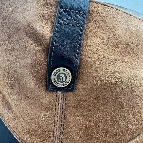 The North Face Bridgeton Wedge Zip Ankle Boots Size 10.5 Brown Suede Leather NWB - Picture 6 of 13